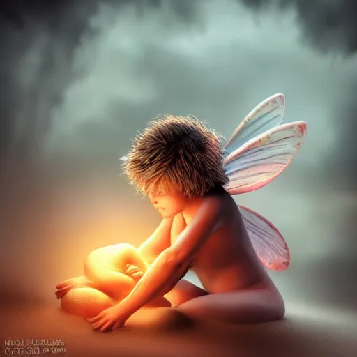 Image similar to a fairy fetus in utero, dramatic lighting, cinematic, establishing shot, extremely high detail, foto realistic, cinematic lighting, post processed, concept art, high details, cinematic, 8k resolution, beautiful detailed, photorealistic, digital painting, artstation, concept art, smooth, sharp focus, artstation trending, octane render, unreal engine