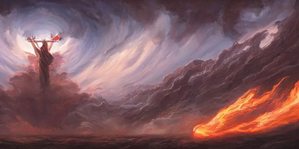 Prompt: Divine justice by Noah Bradley