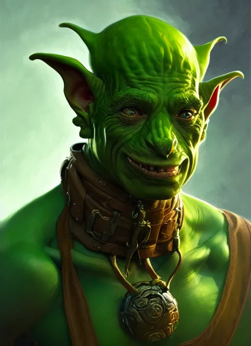 Image similar to portrait of tony bologna as a goblin, d & d, muscular! green, fantasy, intricate, elegant, highly detailed, digital painting, artstation, concept art, smooth, sharp focus, illustration, art by artgerm and greg rutkowski and alphonse mucha