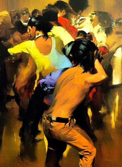 Prompt: brazilian festival dancerin, painting by phil hale, fransico goya,'action lines '!!!, graphic style, visible brushstrokes, motion blur, blurry, visible paint texture, crisp hd image