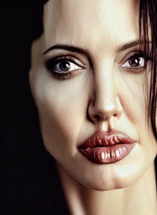 Prompt: close - up portrait of angelina jolie, fine art photo portrait by paolo roversi,