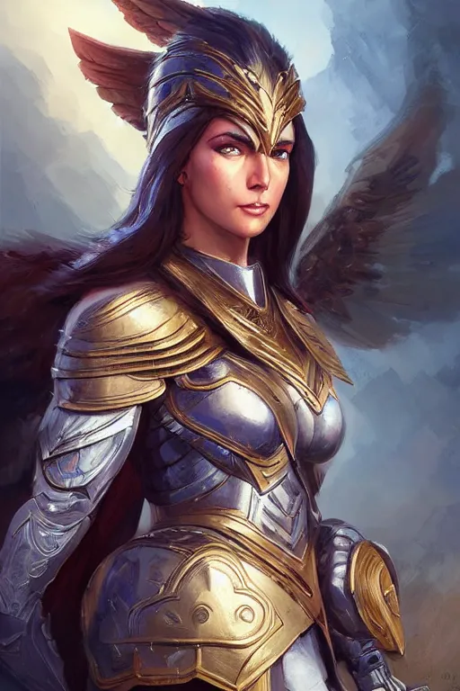 Image similar to amazon valkyrie athena, d & d, fantasy, portrait, highly detailed, headshot, digital painting, trending on artstation, concept art, sharp focus, illustration, art by artgerm and greg rutkowski and magali villeneuve