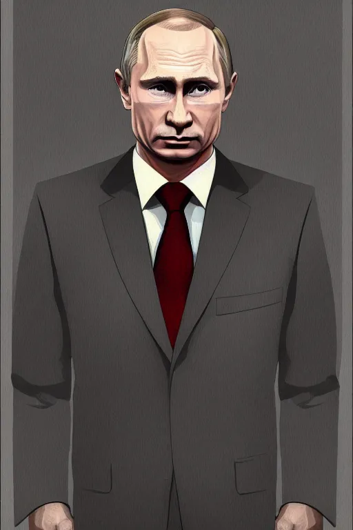 Prompt: a medium shot portrait of vladimir putin as a gta 4 character, intricate detail, trending on artstationhq