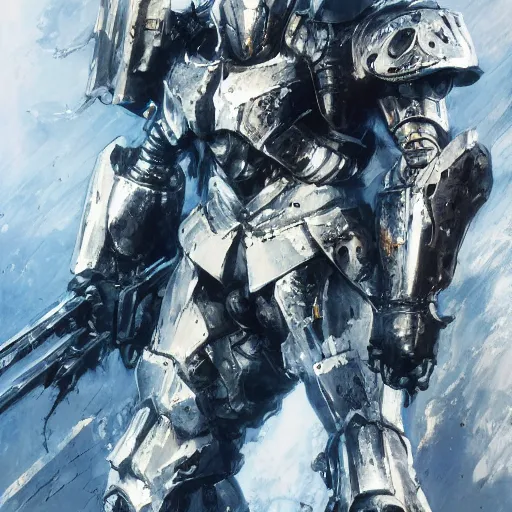 Prompt: white armored knight, heavenly, majestic knight, painting by greg ruthowski, yoji shinkawa, yoshikata amano, alphonse murac, craig mullins, beautiful artwork, highly detailed and intricate, award - winning, collaborative artwork, detailed, 4 k, 8 k, artstation