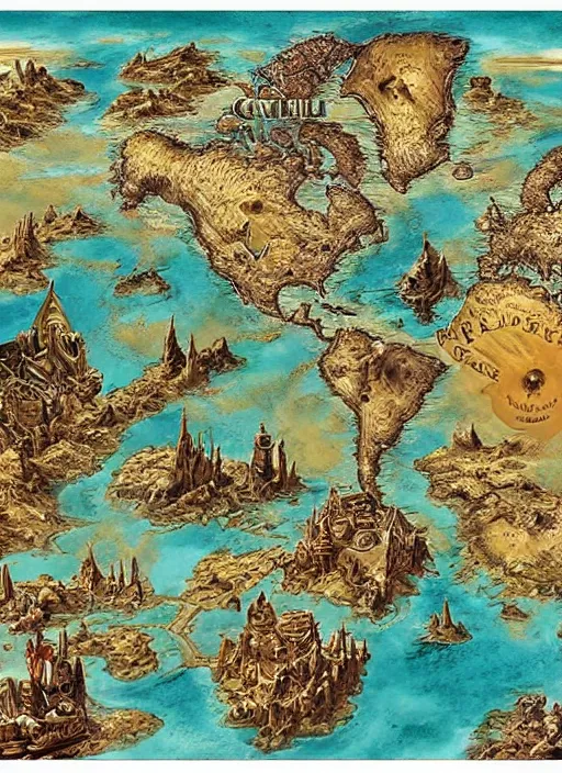 Prompt: fantasyworld map _ by _ filipe _ pagliuso _ and _ justin _ gerard _ symmetric _ fantasy _ highly _ detailed _ realistic _ intricate _ port