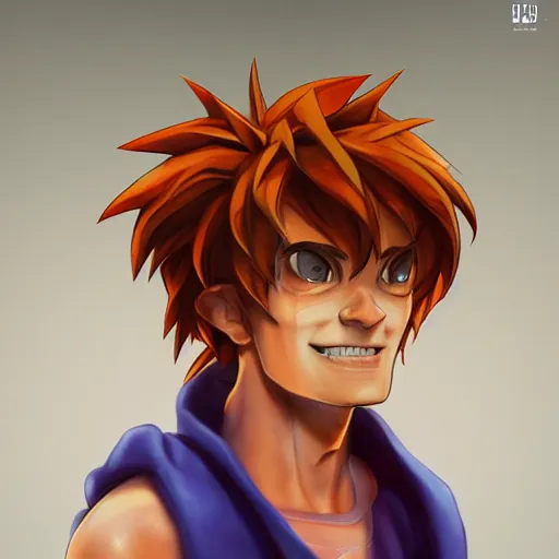 Image similar to shaggy from scooby doo going super sayain, au naturel, hyper detailed, digital art, trending in artstation, cinematic lighting, studio quality, smooth render, unreal engine 5 rendered, octane rendered, art style by klimt and nixeu and ian sprigger and wlop and krenz cushart