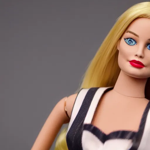 Image similar to margot robbie as a barbie doll