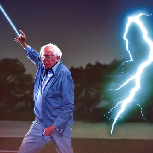 Image similar to bernie sanders using force lightning