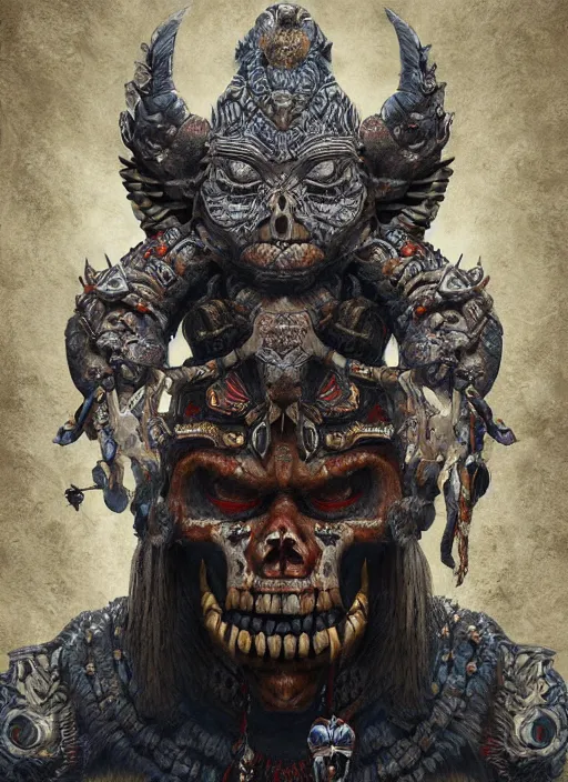 Prompt: digital _ painting _ of _ ah puch mayan god of death _ by _ filipe _ pagliuso _ and _ justin _ gerard _ symmetric _ fantasy _ highly _ detailed _ realistic _ intricate _ port