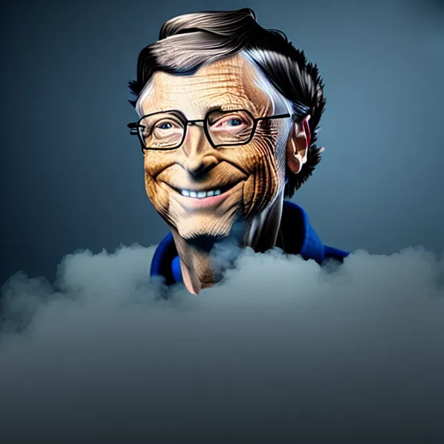 Image similar to bill gates uploading his soul with sharepoint, cinematic lighting, fog mist smoke, photorealistic, studio photography by tomino - sama