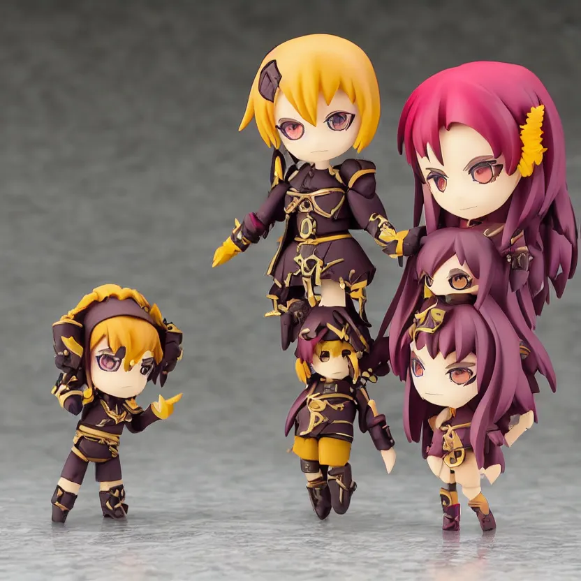 Image similar to Nendroid figures of Gawr Gura from Hololive and Korone from Hololive