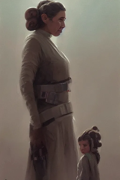 Image similar to candid portrait of george bush as princess leia by greg rutkowski