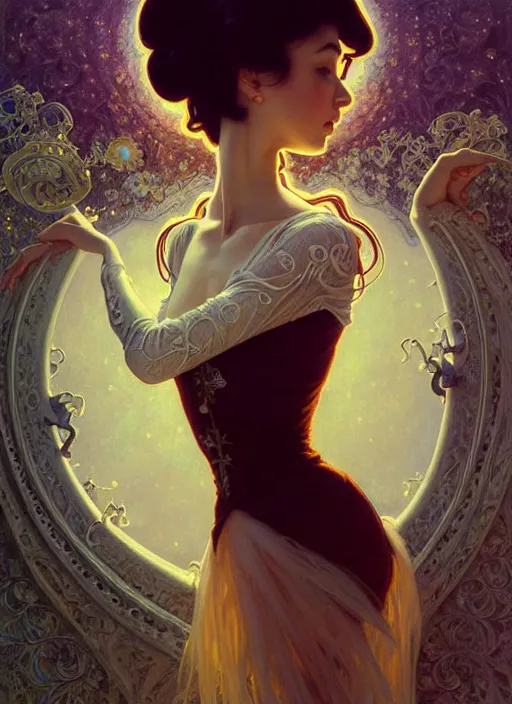 Prompt: the _ nightmare _ before _ christmas, ballerina, intricate, elegant, highly detailed, my rendition, digital painting, natural light, artstation, concept art, smooth, sharp focus, illustration, art by artgerm and greg rutkowski and alphonse mucha and uang guangjian and gil elvgren and sachin teng, symmetry!!