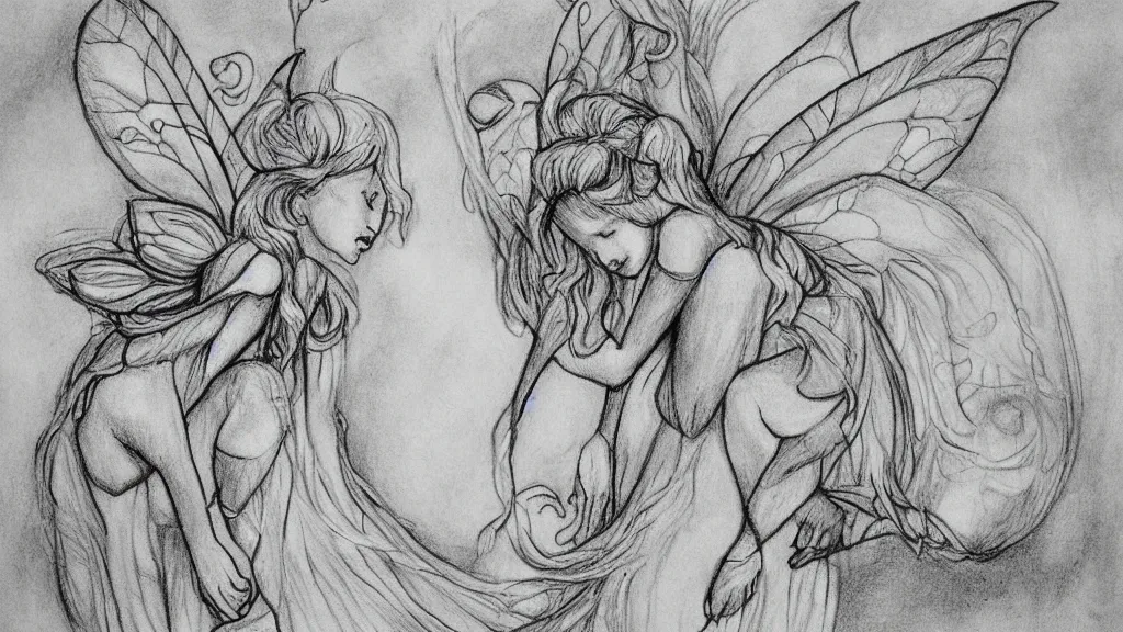 Prompt: a fairy drawing. organic