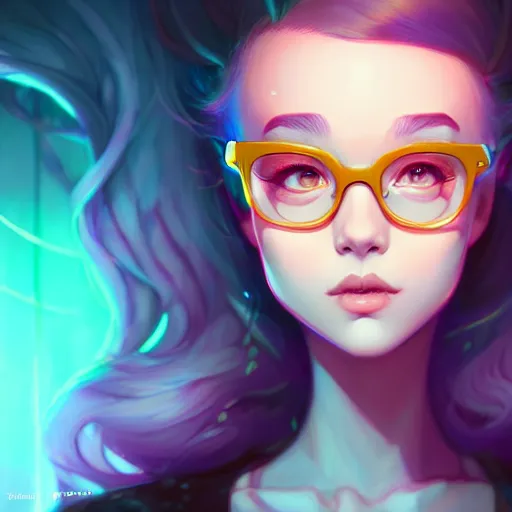 Image similar to a portrait of a beautiful willa as a nerd, art by lois van baarle and loish and ross tran and rossdraws and sam yang and samdoesarts and artgerm, digital art, highly detailed, intricate, sharp focus, trending on artstation hq, deviantart, unreal engine 5, 4 k uhd image