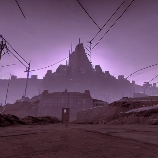 Image similar to the citadel from half - life by simon stalenhag, 4 k, hdr, tonemapping, goldsrc, half - life engine, black mesa, wad file, detailed, atmospheric, majestical lighting