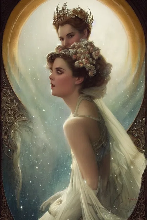 Prompt: a young and extremely beautiful grace kelly infected by night by tom bagshaw in the style of a modern gaston bussiere, art nouveau, art deco, surrealism. extremely lush detail. melancholic scene infected by night. perfect composition and lighting. sharp focus. profoundly surreal. high - contrast lush surrealistic photorealism. laughing, extremely happy.