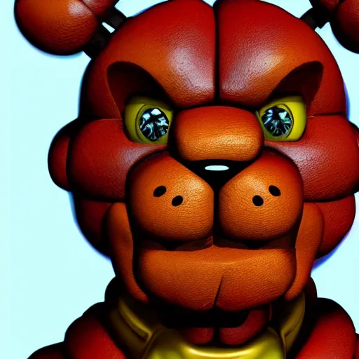 Prompt: portrait ultra dimensional freddy fazbear, overwhelming psychosis of self realization and burning awakening, ultra high definition, unreal engine 5, hyperrealism, masterpiece composition, 8 k photorealistic