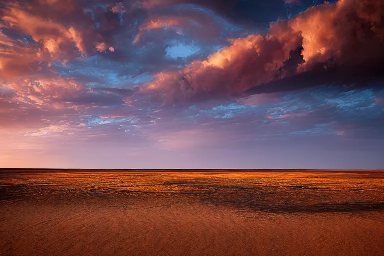 Prompt: beautiful landscape photography of the Kalahari desert, by Marc Adamus,