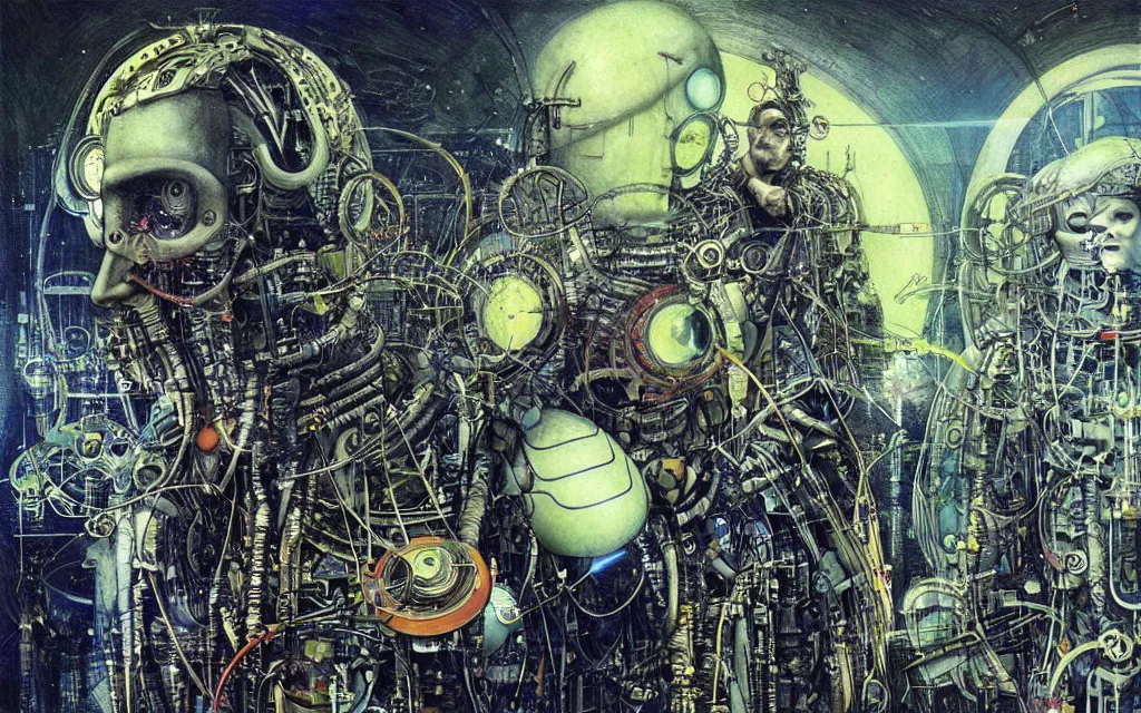Image similar to a techno - spirit futurist cybernetic ecosystem, future perfect, award winning digital art by santiago caruso and alan bean, sharp bright colors