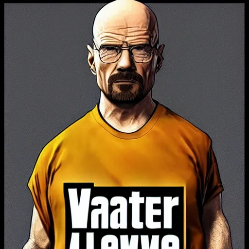 Image similar to walter white in gta 5 game poster