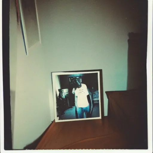 Image similar to polaroid picture of the monster in the corner of my bedroom!