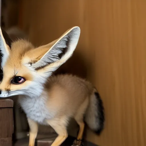 Prompt: fennec fox in the backrooms