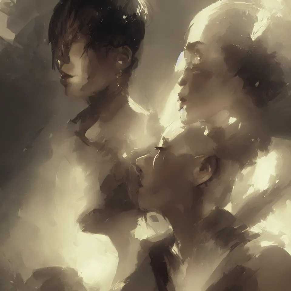 Prompt: portrait of a young bald woman, dramatic lighting, illustration by greg rutkowski, yoji shinkawa, 4 k, digital art, concept art, trending on artstation