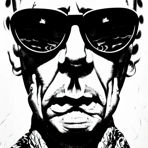 Prompt: an extremely psychedelic portrait of hunter s. thompson, surreal, lsd, face, detailed, intricate, elegant, lithe, highly detailed, digital painting, artstation, concept art, smooth, sharp focus, illustration