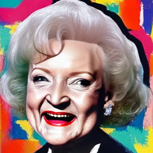 Image similar to betty white by basquiat