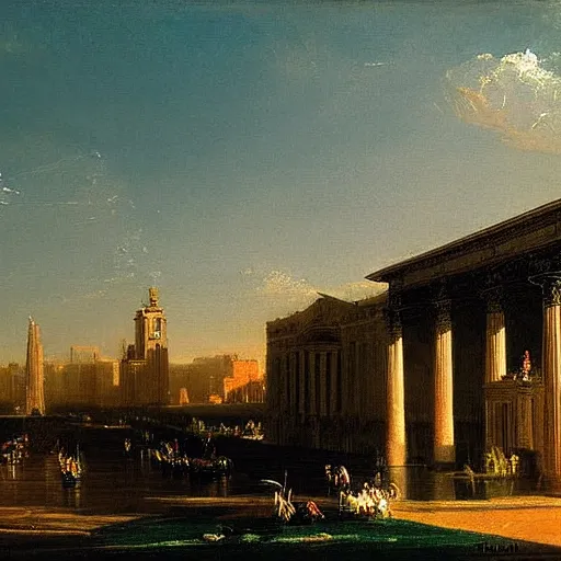 Prompt: Madrid painted by Thomas Cole