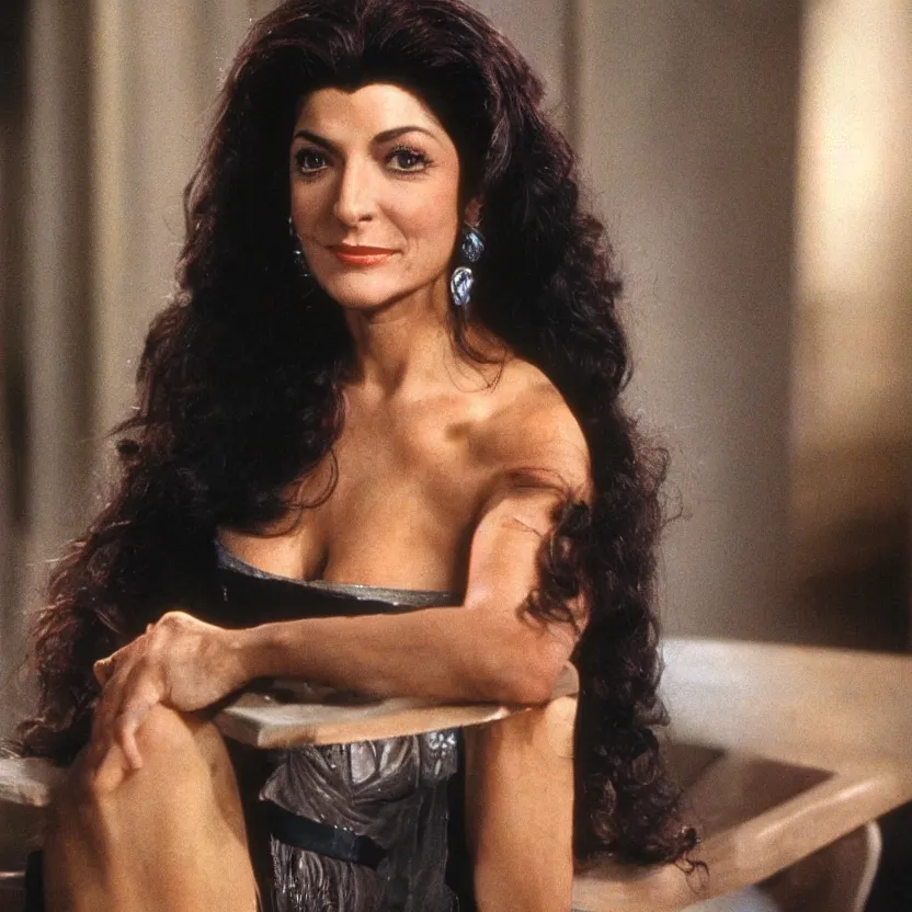 Image similar to deanna troi from the first season of star trek the next generation