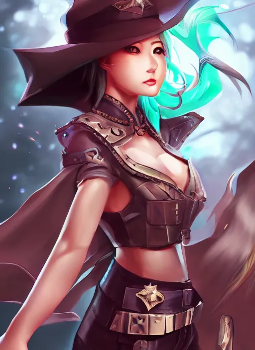 Prompt: full size persona, female sheriff, global lighting, detail, ultra sharpness, beautiful female, detailed face, art by huyy nguyen, demon slayer rui fanart