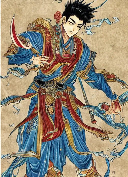 Image similar to xianxia hero, detailed, intricate, full color manga illustration