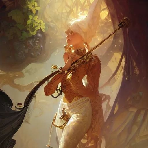 Image similar to a strange blowing horn, d & d, fantasy, intricate, elegant, highly detailed, digital painting, artstation, concept art, smooth, sharp focus, illustration, art by artgerm and greg rutkowski and alphonse mucha