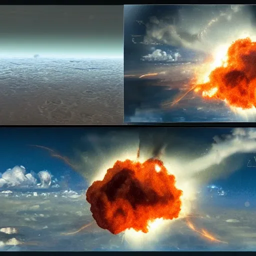 Image similar to nuclear explosion highly detailed 8 k, rule of thirds