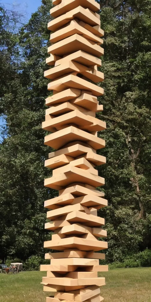 Image similar to Jenga tower designed by Frank Lloyd