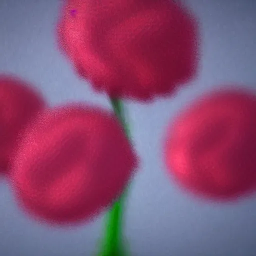 Prompt: cy twombly flowers as 3 d render, dof, tilt - shift, macro