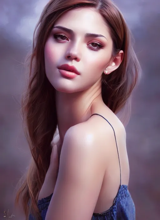 Image similar to photo of a gorgeous young woman in the style of stefan kostic, realistic, sharp focus, 8k high definition, insanely detailed, intricate, elegant, art by stanley lau and artgerm