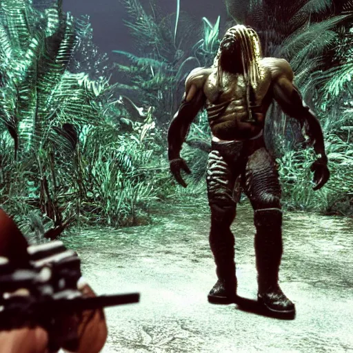 Prompt: a photo of predator by john mctiernan, unreal engine