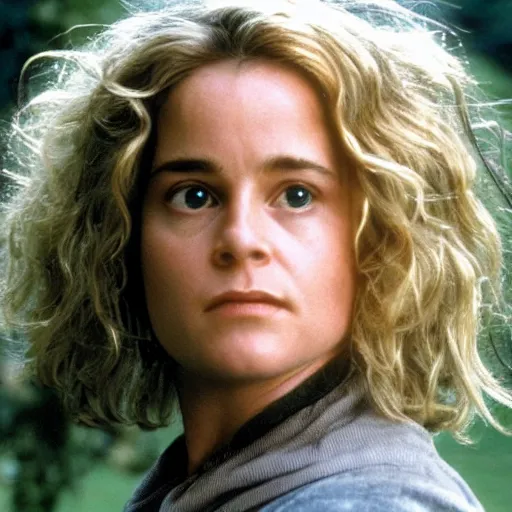 Prompt: elisabeth shue as a hobbit