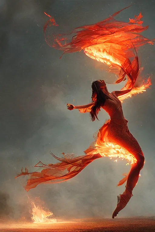 Image similar to fire dancer in the wind by artgem and greg rutkowski, light cone, reimagined by industrial light and magic