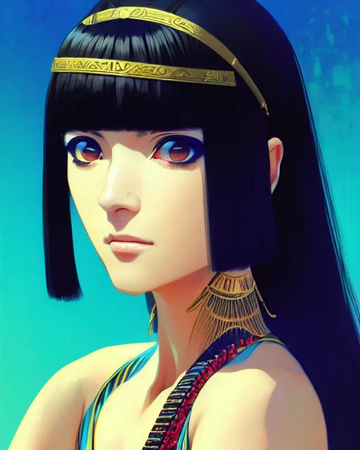 Image similar to portrait of cleopatra | | very very anime!!!, fine - face, audrey plaza, realistic shaded perfect face, fine details. anime. realistic shaded beautiful lighting poster by ilya kuvshinov katsuhiro otomo ghost - in - the - shell, magali villeneuve, artgerm, jeremy lipkin and michael garmash and rob rey