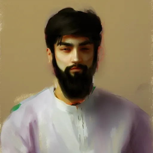 Image similar to portrait of a persian prince from tales of yore by yanjun cheng