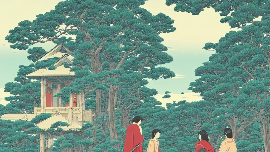 Image similar to A beautiful girl is standing right before me, we are looking into each others eyes and she says - Hey you have beautiful eyes, this is how you get all the girls!, screen print by Kawase Hasui and dan hillier, 8k unreal engine