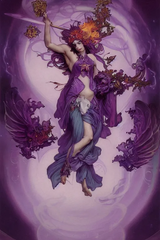 Image similar to purple fire magic, amethyst, magical, painted purple, rpg, icon, by nekro, peter mohrbacher, alphonse mucha, brian froud, yoshitaka amano, kim keever, victo ngai, james jean