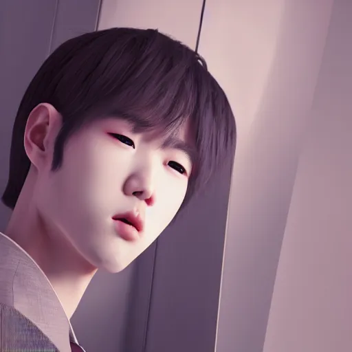 Prompt: korean boy inspired avant-garde art, deco fashion, highly detailed, photorealistic portrait, bright studio setting, studio lighting, crisp quality and light reflections, unreal engine 5 quality render