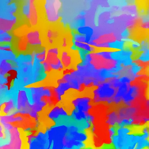 Image similar to abstract color explosion of paint and bones