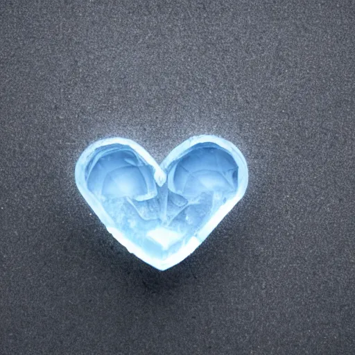 Image similar to photo of an ice cube in the shape of a heart