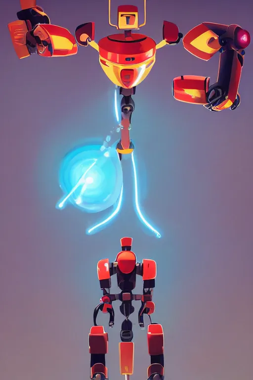 Image similar to metabots medabots medarotto medarot robot minimalist comics, behance hd by jesper ejsing, by rhads, makoto shinkai and lois van baarle, ilya kuvshinov, rossdraws global illumination ray tracing hdr radiating a glowing aura